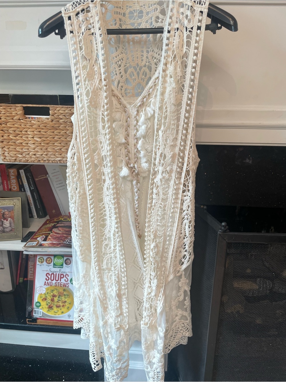 Boho Crochet Openwork Vest - Cream